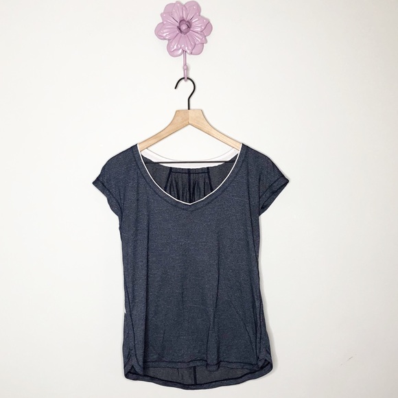 lululemon athletica Tops - 4/$25 Lululemon Heathered Navy V Neck T Shirt